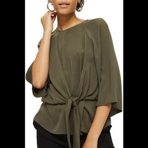 Topshop Slouchy Knot Front Blouse